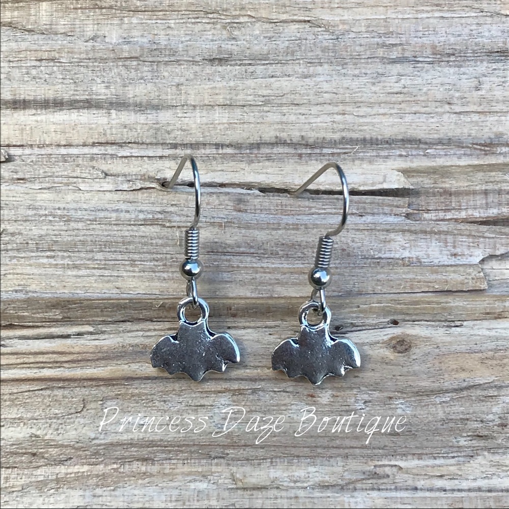 Silver Bat‎ Dangle Earrings